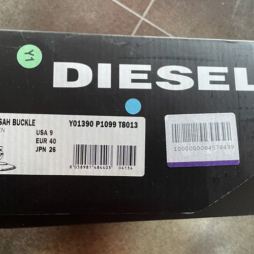 Diesel heels like new, black suede with leather strap and metal details