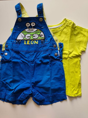 Dpam boy's salopette and T-shirt set like new, 18 months