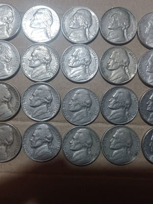 Jefferson Nickel 5 Cents coin collection used, pack of 20, USA