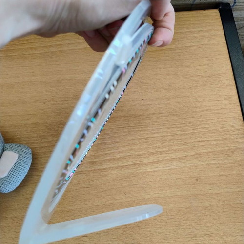 Makeup tabletop mirror with two sides used
