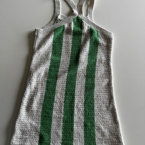 Zara girls dress 13–14 years like new, striped white and green