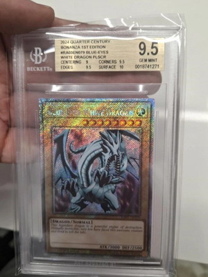 Blue-Eyes White Dragon PLSCR 2024 1st Edition Beckett 9.5 New