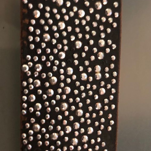Benetton women's leather belt like new with small rhinestones 1m