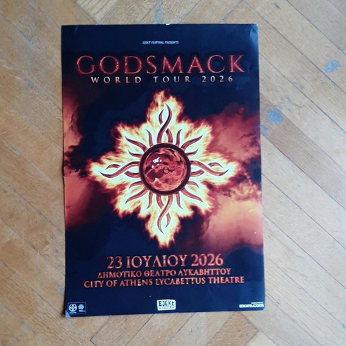 Godsmack original concert poster at Lycabettus Theatre 2026, like new