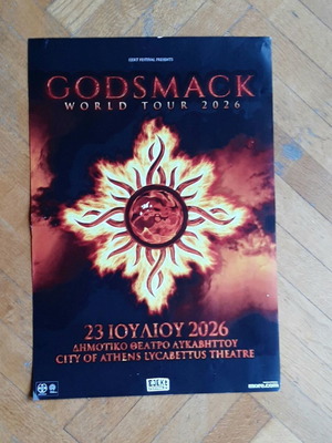 Godsmack original concert poster at Lycabettus Theatre 2026, like new