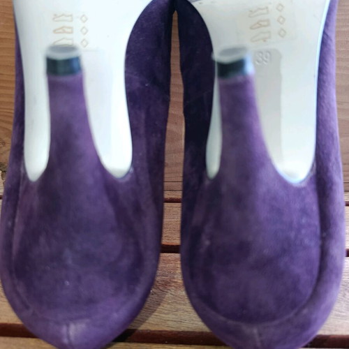 Vintage purple peep-toe heels used, size 39, Kokette