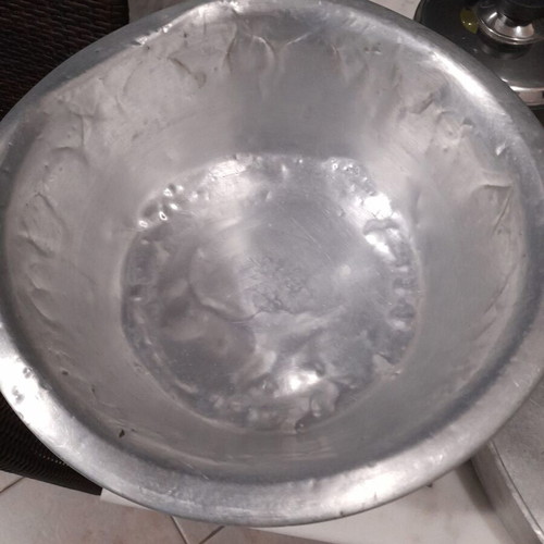 Aluminum baking tray and bowl used