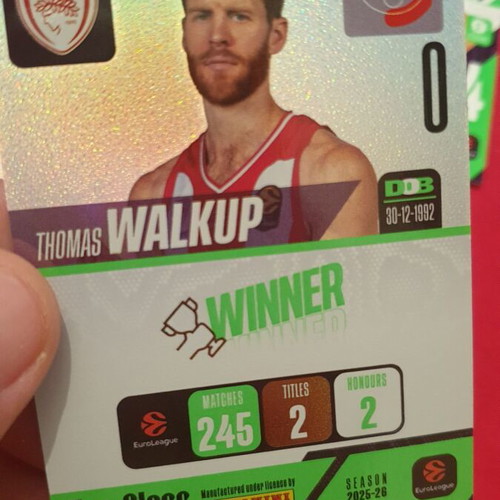 Top Class Panini Euroleague Basketball Cards 2026 New, Olympiakos BC
