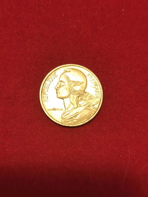 France 5 Centimes Coin used