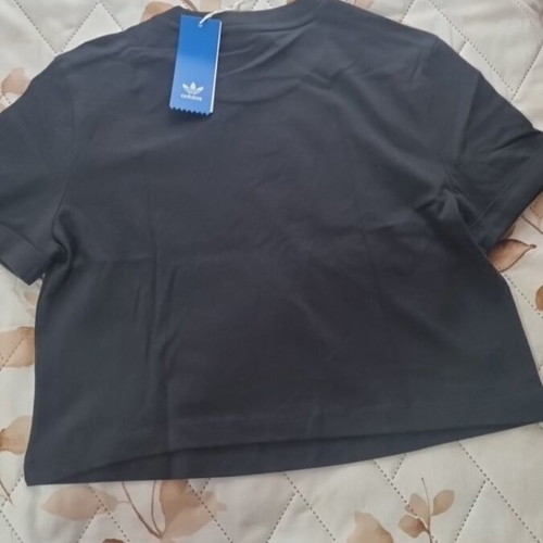 Adidas women's short sleeve blouse with high waist, new, cotton