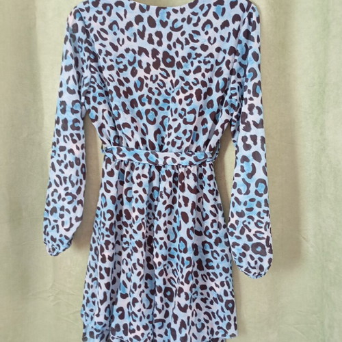 Dress new with tags, animal print, beige and blue, one size