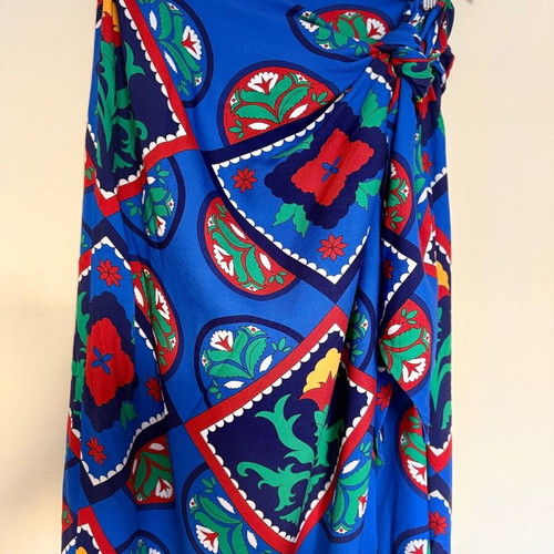 Karavan skirt with colorful patterns like new, blue
