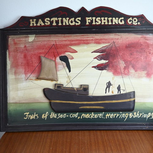 Decorative vintage sign large size 80x60 hand-painted used