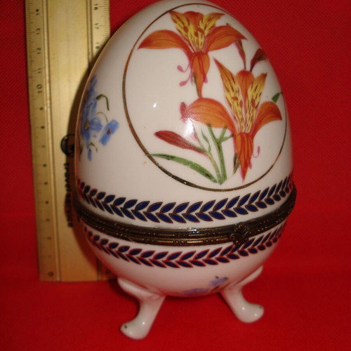 Limoges porcelain egg vintage used