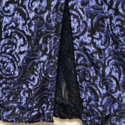 Ganas dark blue dress with velvet details like new