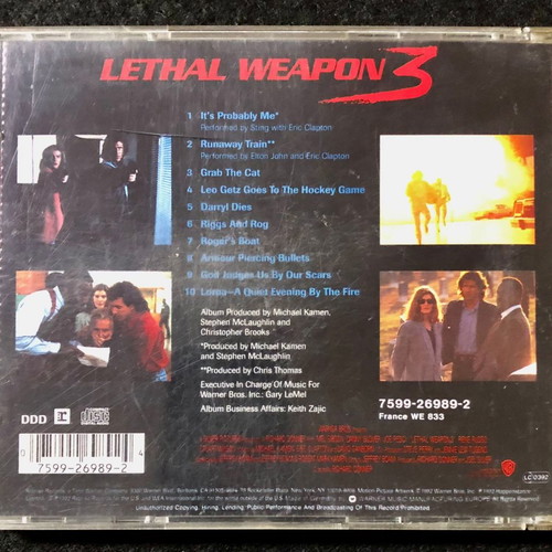 Lethal Weapon 3 CD used, music from the motion picture