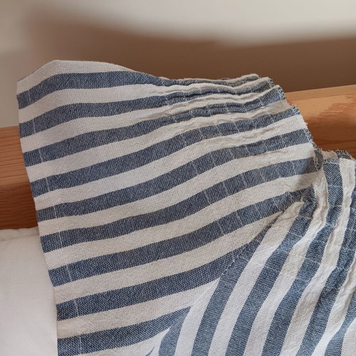 Mini striped linen dress like new, one size, white and blue