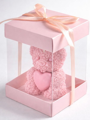 Scented soy candle handmade teddy bear in gift box