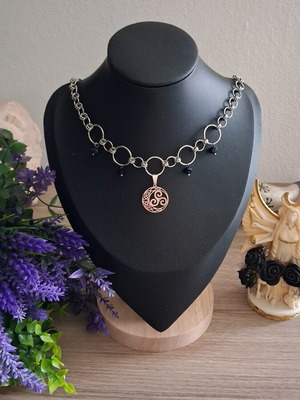 Handmade stainless steel chainmail choker necklace