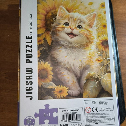 Puzzle Cat in Sunflowers 104 Pieces new