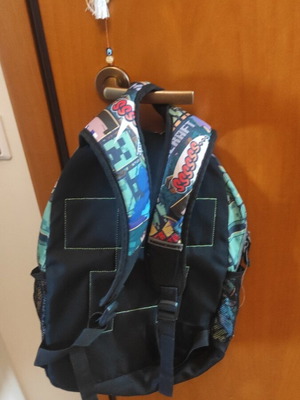Minecraft primary school backpack with two compartments and pencil case