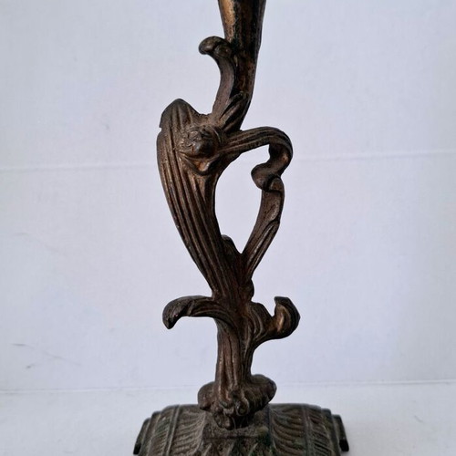 Metal candlestick old used