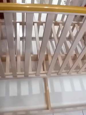 Baby cot Pierro like new with adjustable rails and storage drawer