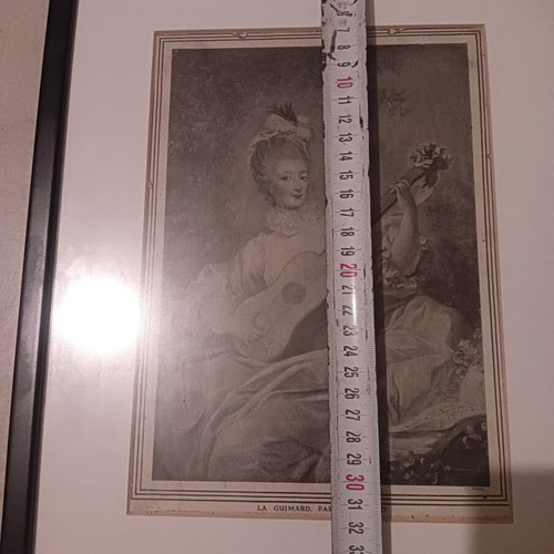Vintage La Guimard Art Print by Fragonard with Modern Black Frame and Mat