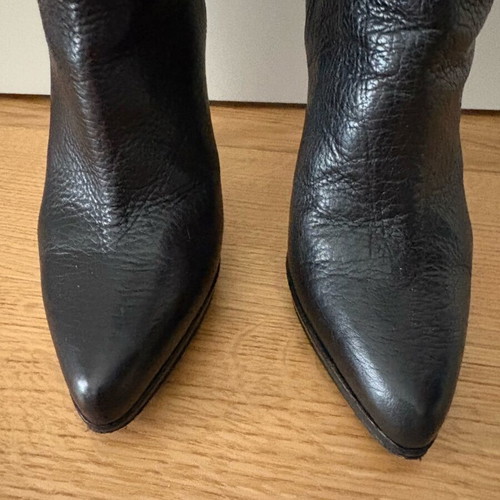 Casadei boots used, black leather with high heel
