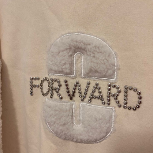 Women's sweatshirt new with furry beige sleeves size L