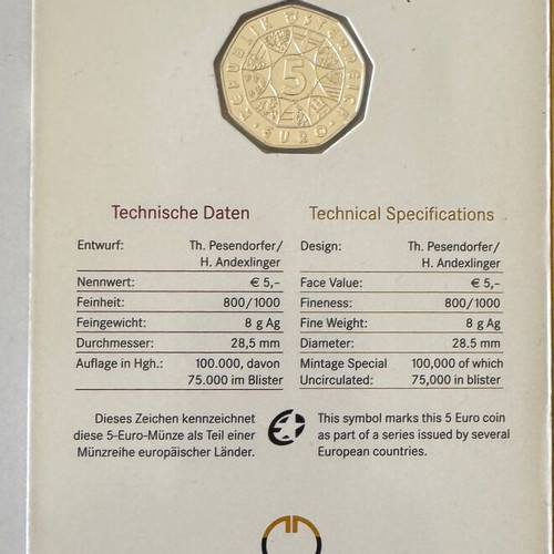 Austria 2008 5 Euro Coin Herbert von Karajan 100th Anniversary Silver BU Coincard