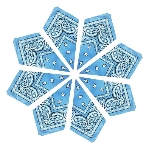 Bandana hip hop scarf light blue cotton 55x55 cm new