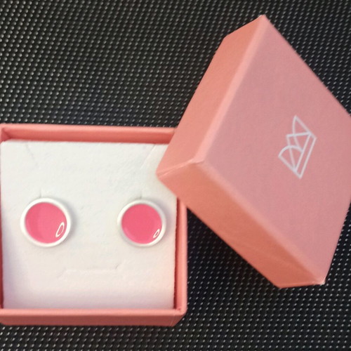 Prigipo Palette Large earrings pink coral silver 925 new