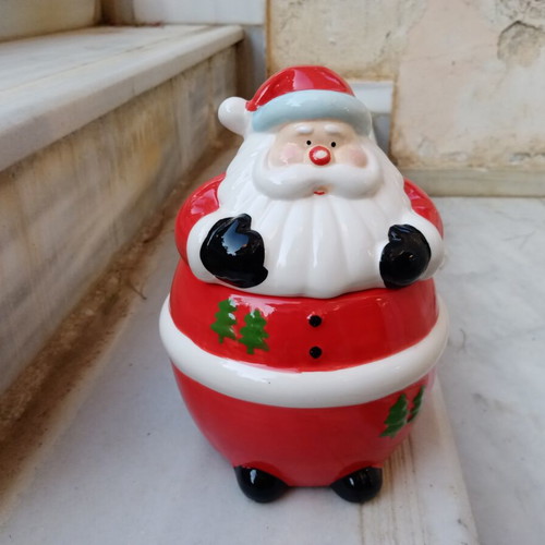 Christmas ceramic cookie jar