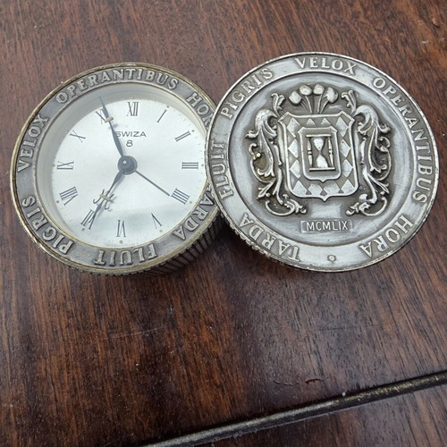 Swiza travelclock refurbished, rare around 1960
