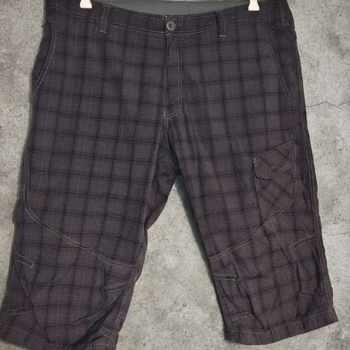 Bergans of Norway Utne Plaid Hiking Shorts Men XL gray purple