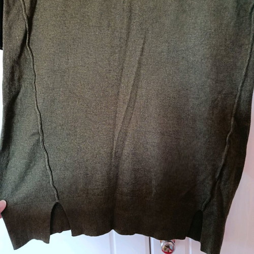 Belle Vere long blouse khaki like new with embroidery