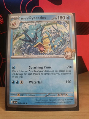 Misty's Gyarados Pokemon card like new, Destined Rivals nm sleeved