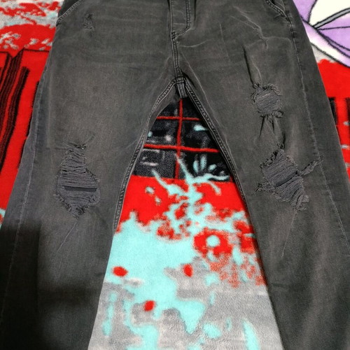 Pull & Bear women's black pants XL like new with rips