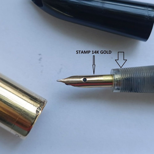 Parker 51 fountain pen used, rolled-gold cap, 14-karat nib, not working