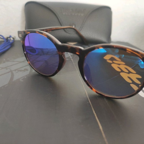 D.Franklin sunglasses new brown tortoise with blue mirror lens
