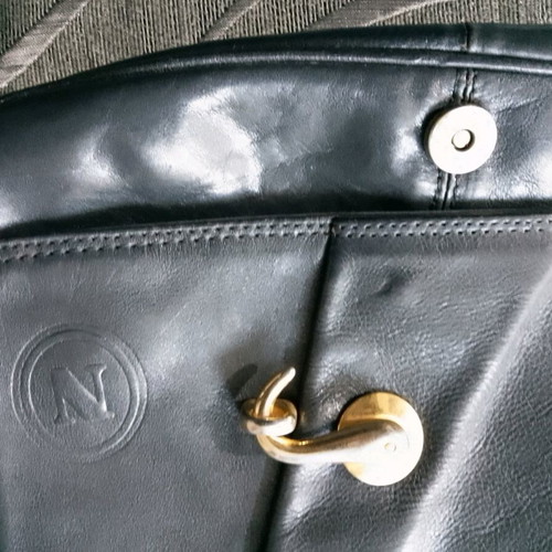 Nikolas vintage leather men's bag like new, black