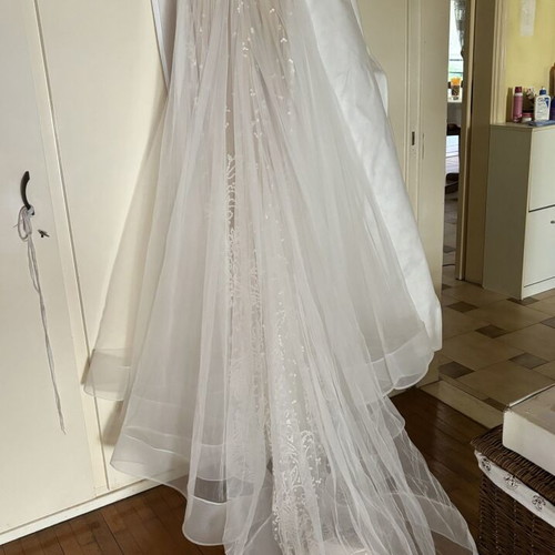 Primalicia wedding dress like new, size 10, white and beige