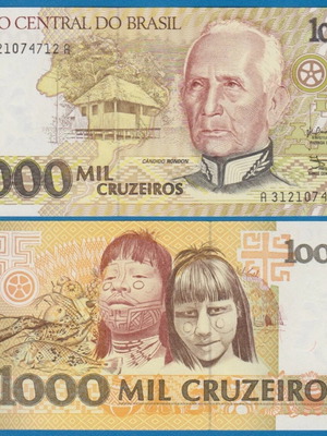 Βραζιλία 1.000 Cruzeiros 1990-1991 UNC χαρτονόμισμα