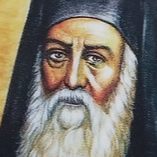 Saint Nektarios Decorative Icon used with embossed frame