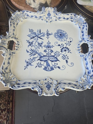Πιατέλα Meissen Blue Onion πορσελάνινη σαν καινούργια 45x45 εκ