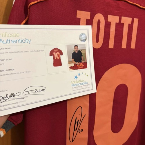 Francesco Totti Signed AS Roma 1998-99 Football Shirt with COA