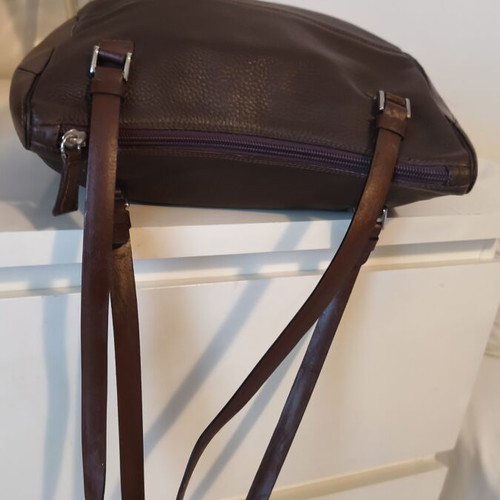 Barbara Milano leather shoulder bag used, brown, made in Italy