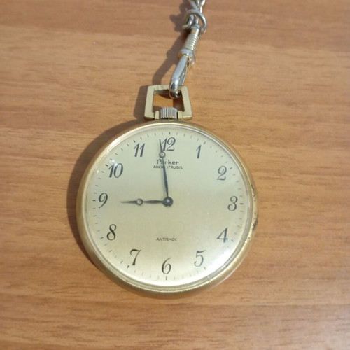 Vintage Parker Ancre 17 Rubis Antishoc Pocket Watch used