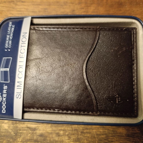 Dockers men's leather wallet cardholder, brown